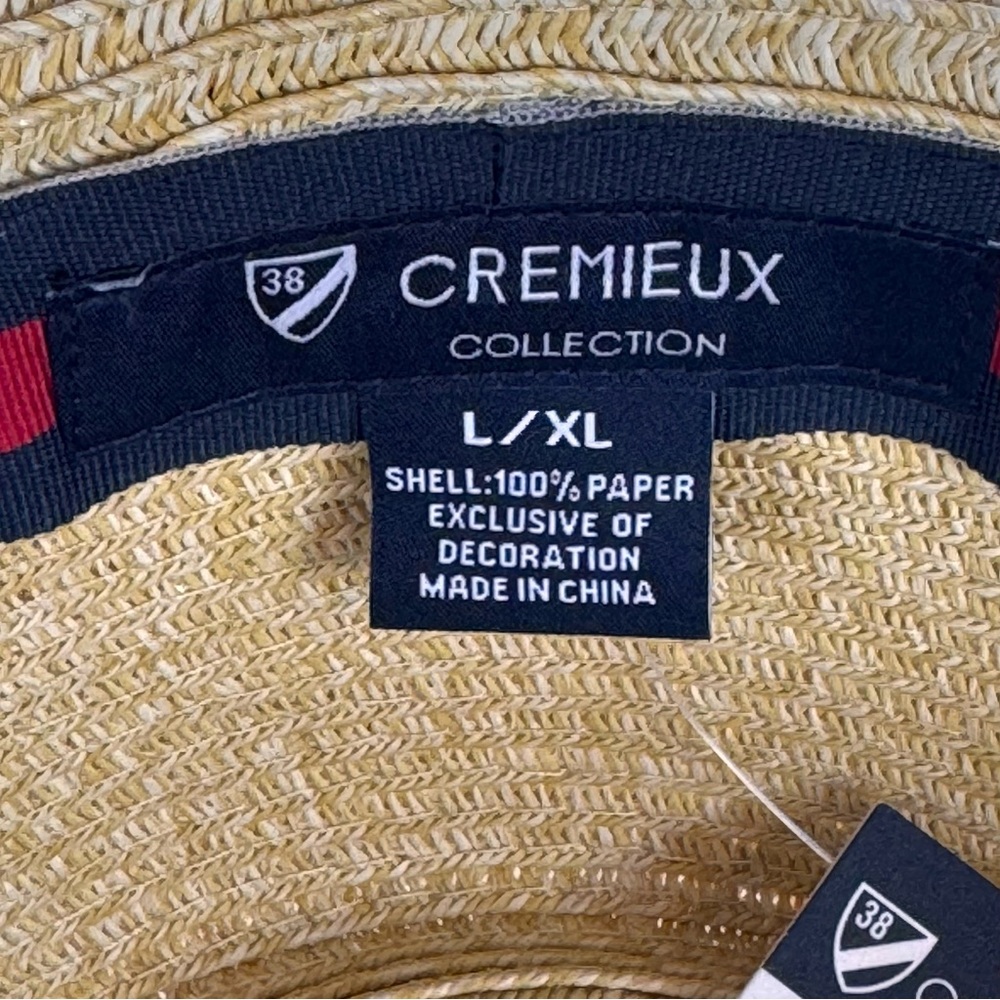 Cremieux Fedora with Blue/Red “38” Band Resortwear Casual Vacation Golf - Picture 8 of 9